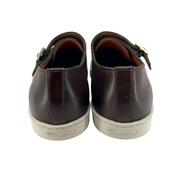 Santani Mens Leather Loafers With Double Monk Strap & Rubber Sole Size 7 - Picture 5 of 8